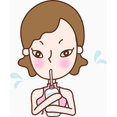 美女喝牛奶矢量