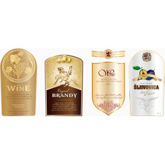 矢量白酒瓶身标签洋酒装饰