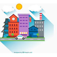 扁平化路边建筑设计