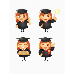 女毕业生矢量图