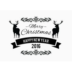 双鹿圣诞节装饰