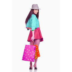 拿着购物袋的外国美女