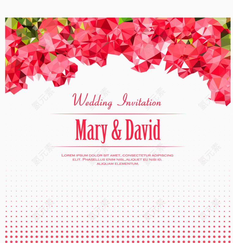 矢量甜蜜婚礼请柬