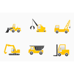 黄黑工程车PNG图标