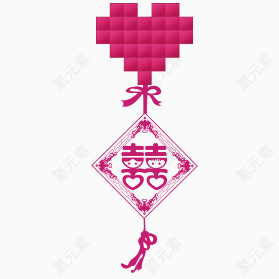 婚礼同心结挂饰