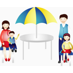 矢量手绘一家人