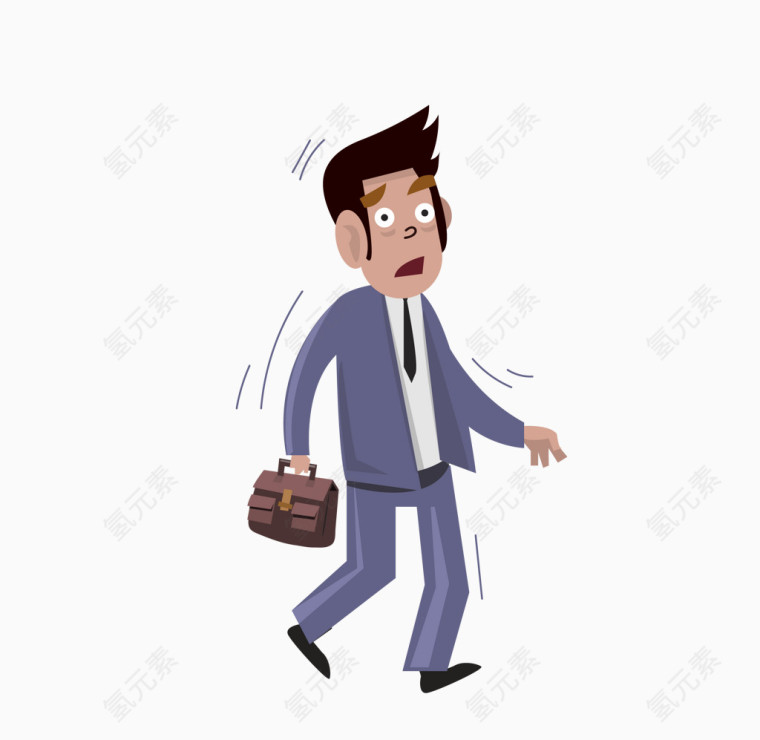 矢量灰色行走惊慌的男人