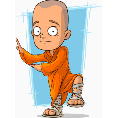 武僧卡通人物矢量素材