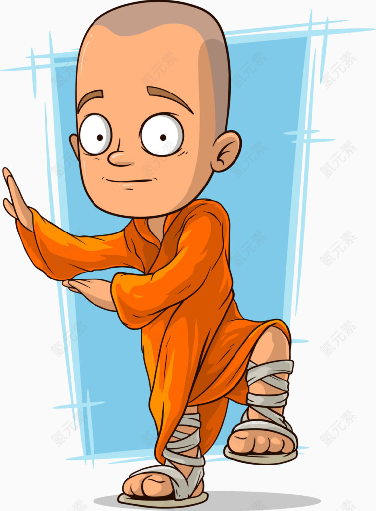 武僧卡通人物矢量素材