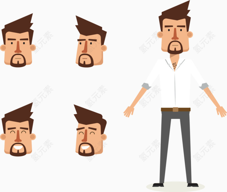 扁平小人表情