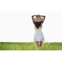 美少女远望的背影