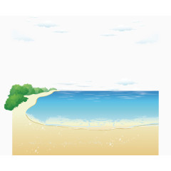 矢量手绘海边