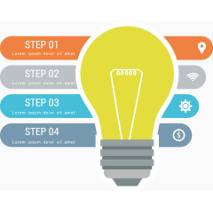 矢量手绘灯泡横幅标签