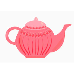 矢量粉色茶壶素材