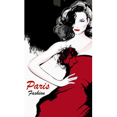 巴黎手绘时尚美女