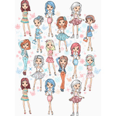 矢量时尚可爱美女