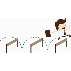 矢量手绘跨栏的小人