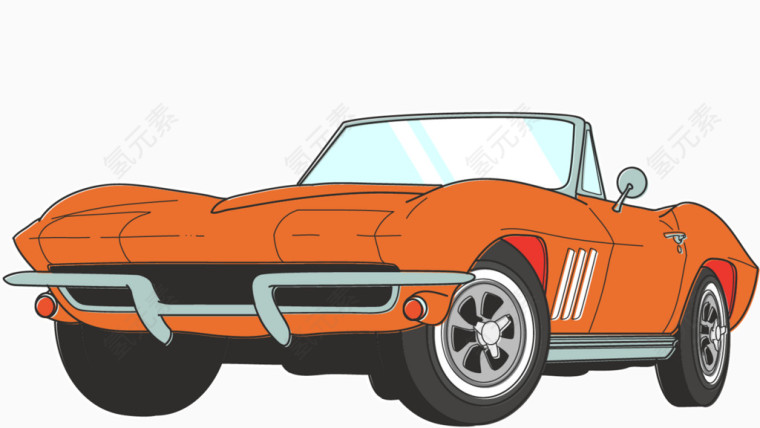 矢量黄色敞篷跑车