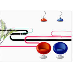 创意设计家居椅子吊灯素材
