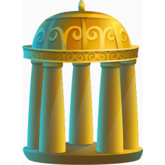 立体圆顶建筑模型矢量元素