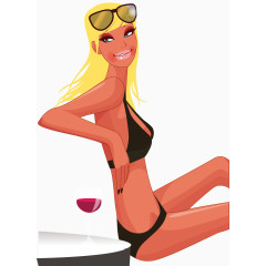 卡通美女矢量图