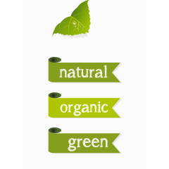 绿色环保条幅矢量素材