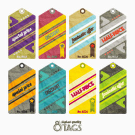 优惠促销吊牌标签设计矢量素材