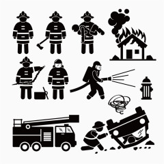 创意消防元素矢量素材