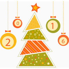 矢量圣诞树与数字