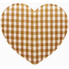 黄色格子布艺爱心装饰图案