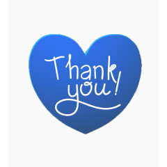 蓝色爱心感恩卡矢量素材