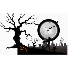 灰色万圣节海报矢量素材