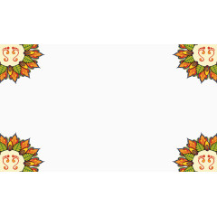 民族风四角半圆花纹边框