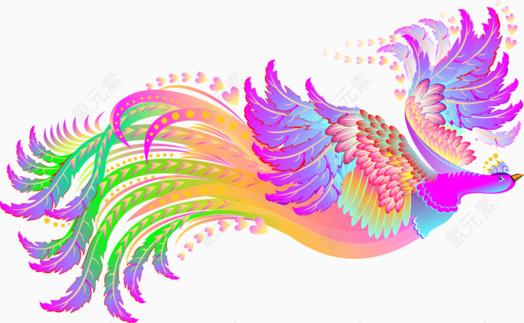 矢量手绘凤凰