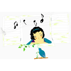 矢量创意书本女孩