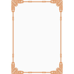 橙色简约中国风边框纹理