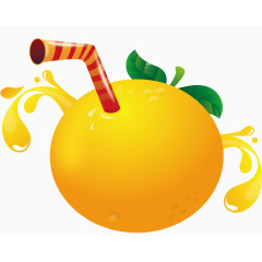 矢量创意橙子贴纸