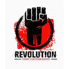 复古的握拳力量图标