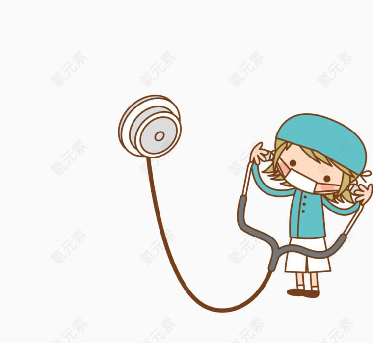 听诊卡通护士