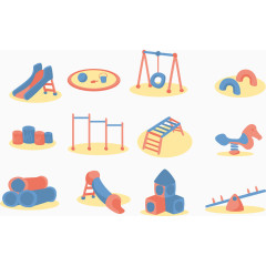 可爱儿童游乐设施矢量图