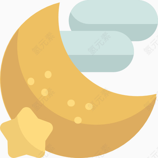 月亮星星和乌云