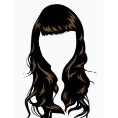 齐刘海卷发矢量图