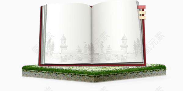 冬季温暖浪漫故事展板书本与陆地