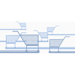 蓝色条纹购物车