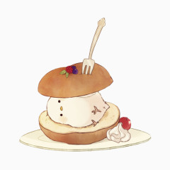 趣味夹肉饼手绘画素材图片