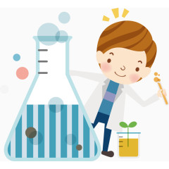 做化学实验的男孩