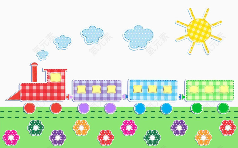 火车在草地上行驶