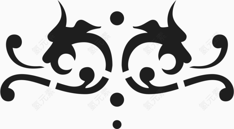 角花底纹花型对称平面图形