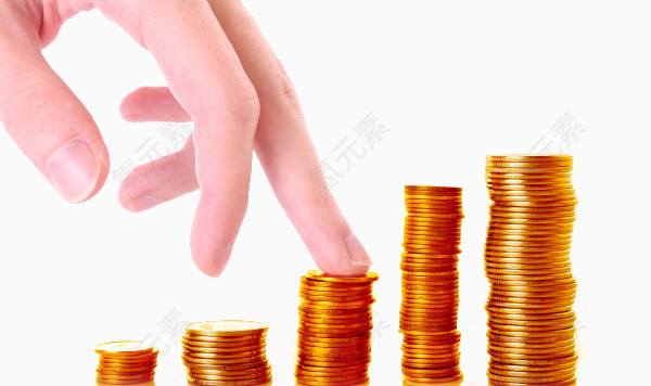 创意PPT金币柱状