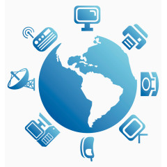 蓝色现代通讯设备